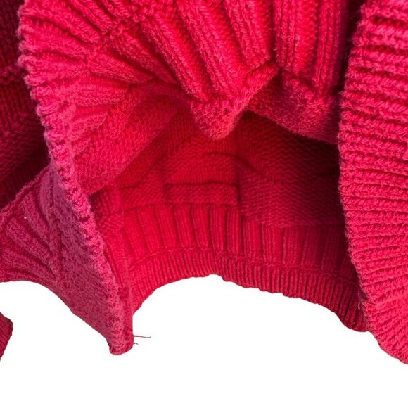 Private Club Vintage Mens Red Crew Neck Preppy Geometric Knit Grandpa Sweater L - Picture 9 of 9